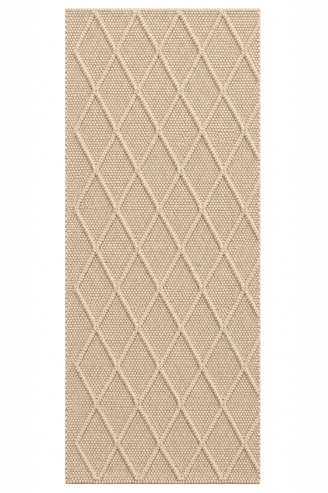 Lazren Beige Diagonal Woven Runner Rug