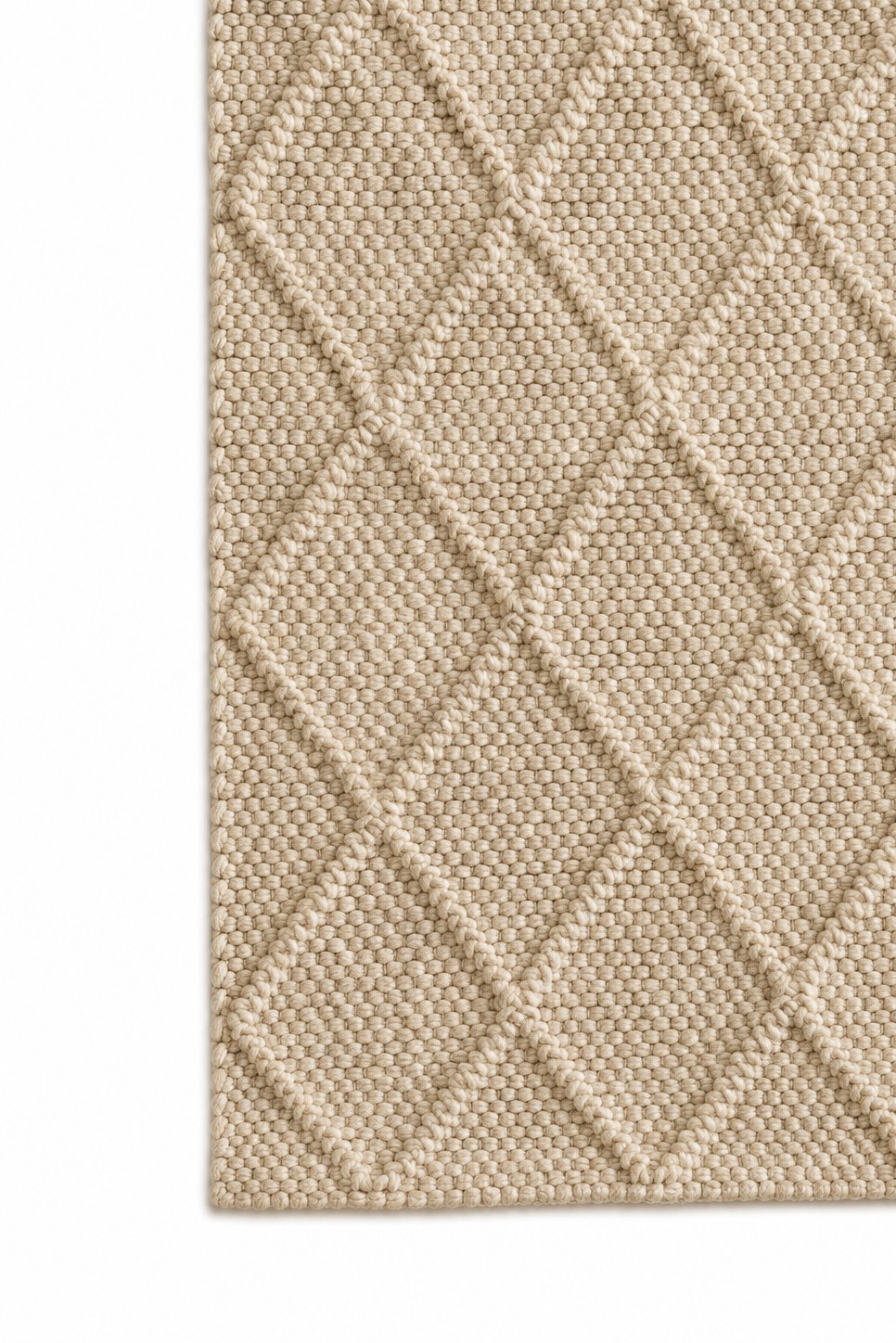 Lazren Beige Diagonal Woven Runner Rug - Image 2