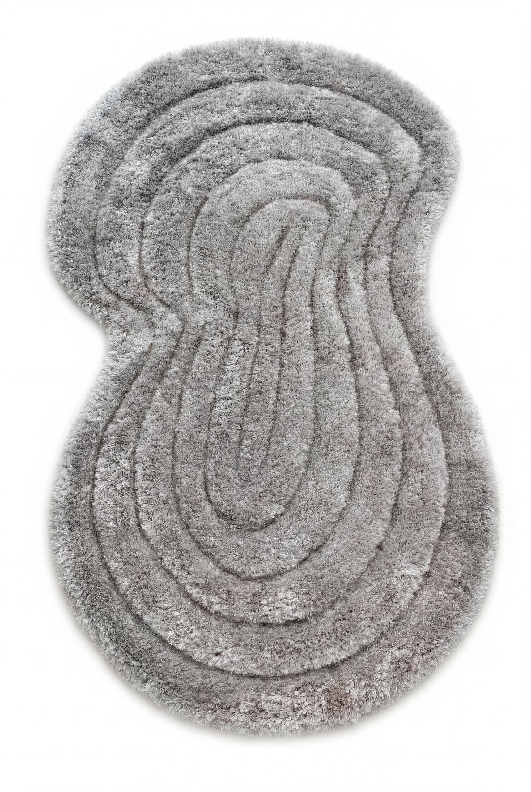 Nourea Charcoal Grey Carved Shaggy Area Rug