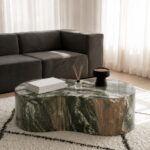Marina Green Marble Finish Concrete Coffee Table