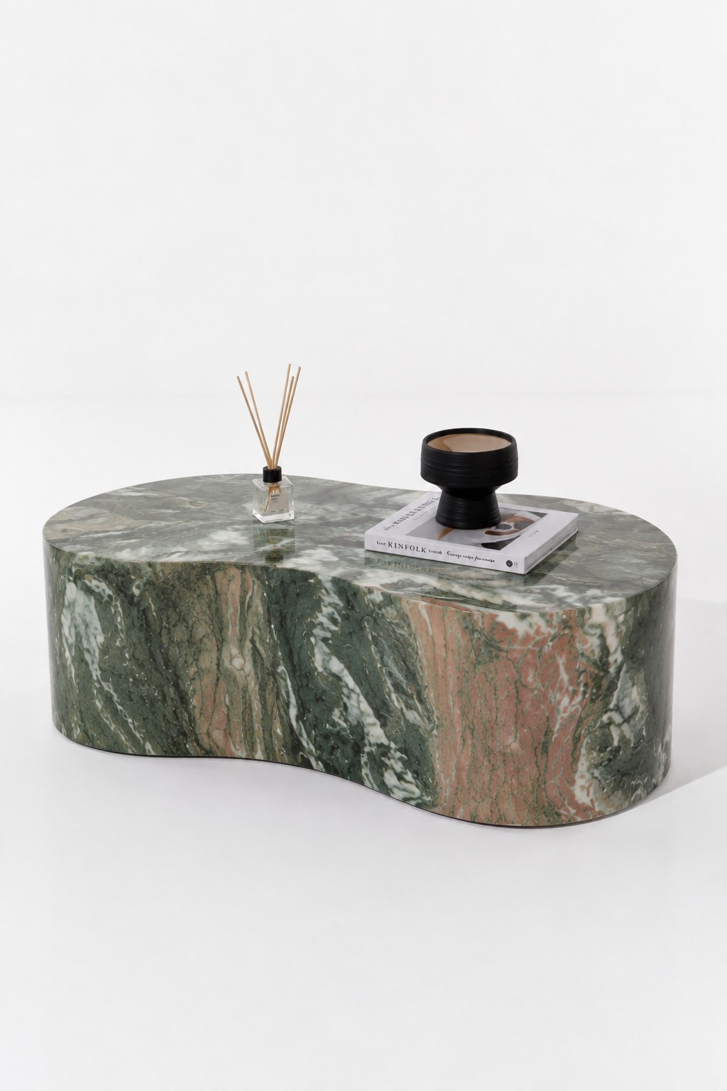 Marina Green Marble Finish Concrete Coffee Table - Image 3