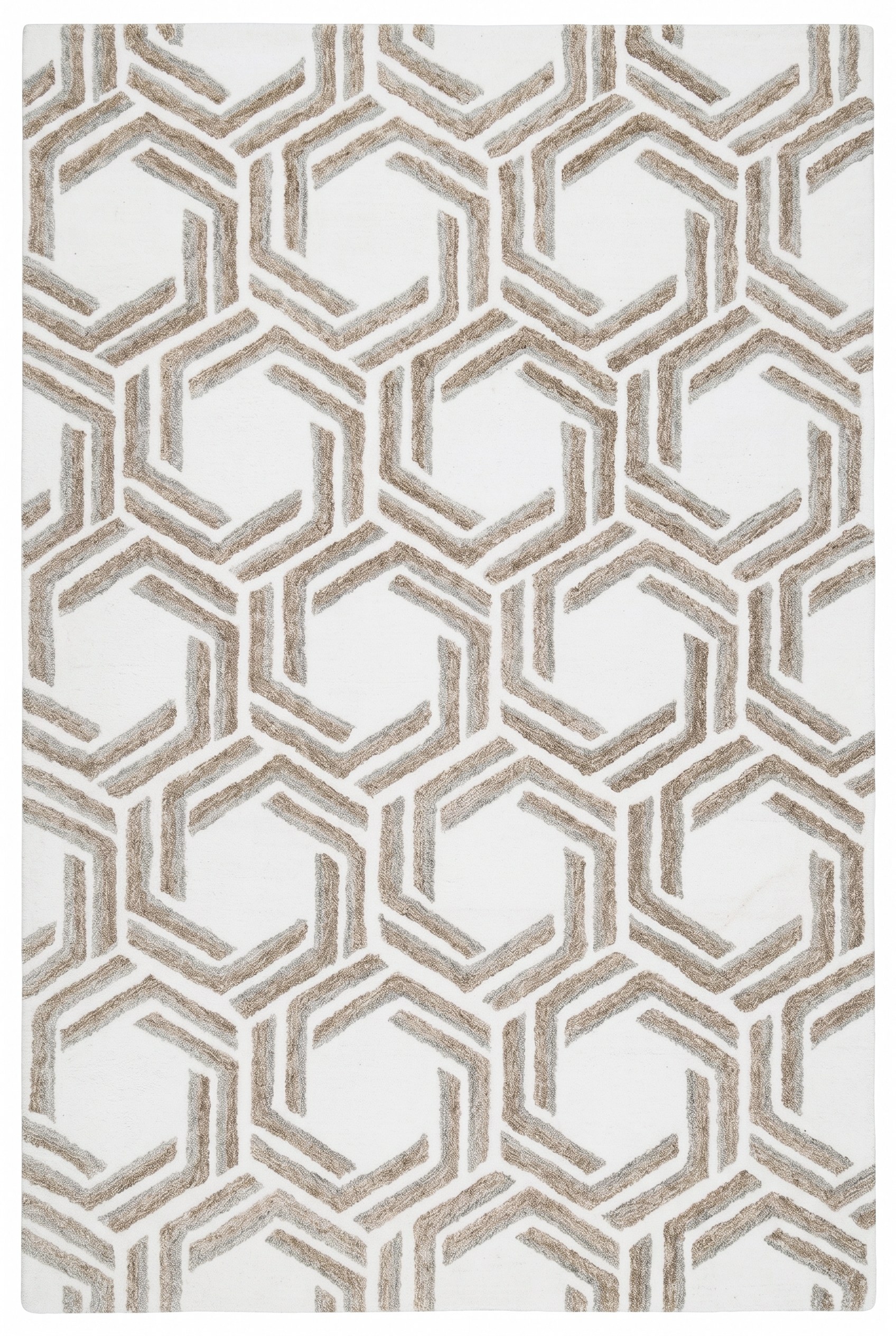 Veronne Ivory Taupe Geometric Area Rug