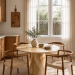 Clio Honey Onyx Marble Finish Concrete Dining Table