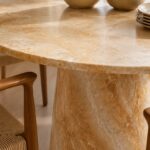 Clio Honey Onyx Marble Finish Concrete Dining Table