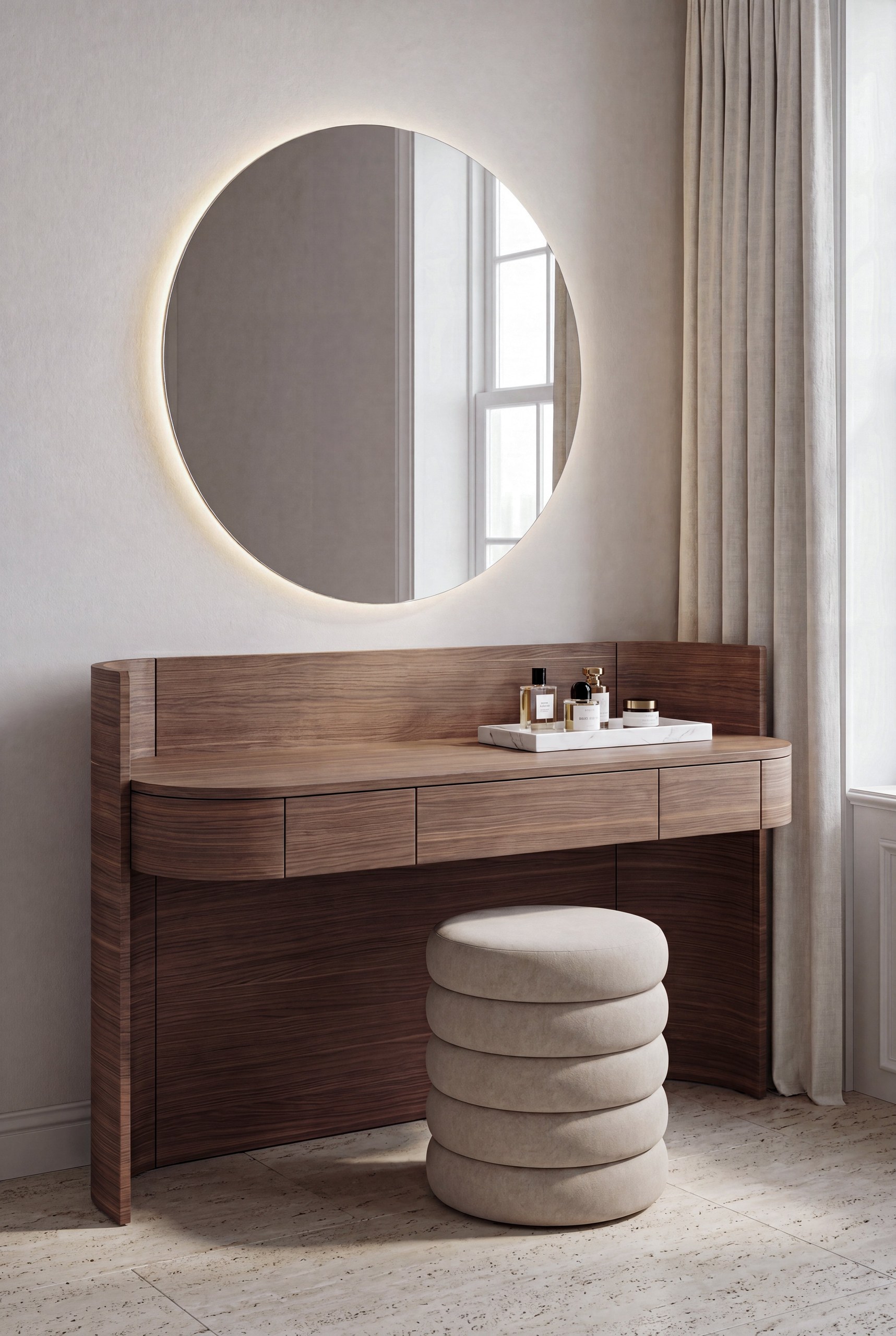 Marvelle Walnut Warmth Wooden Vanity Table