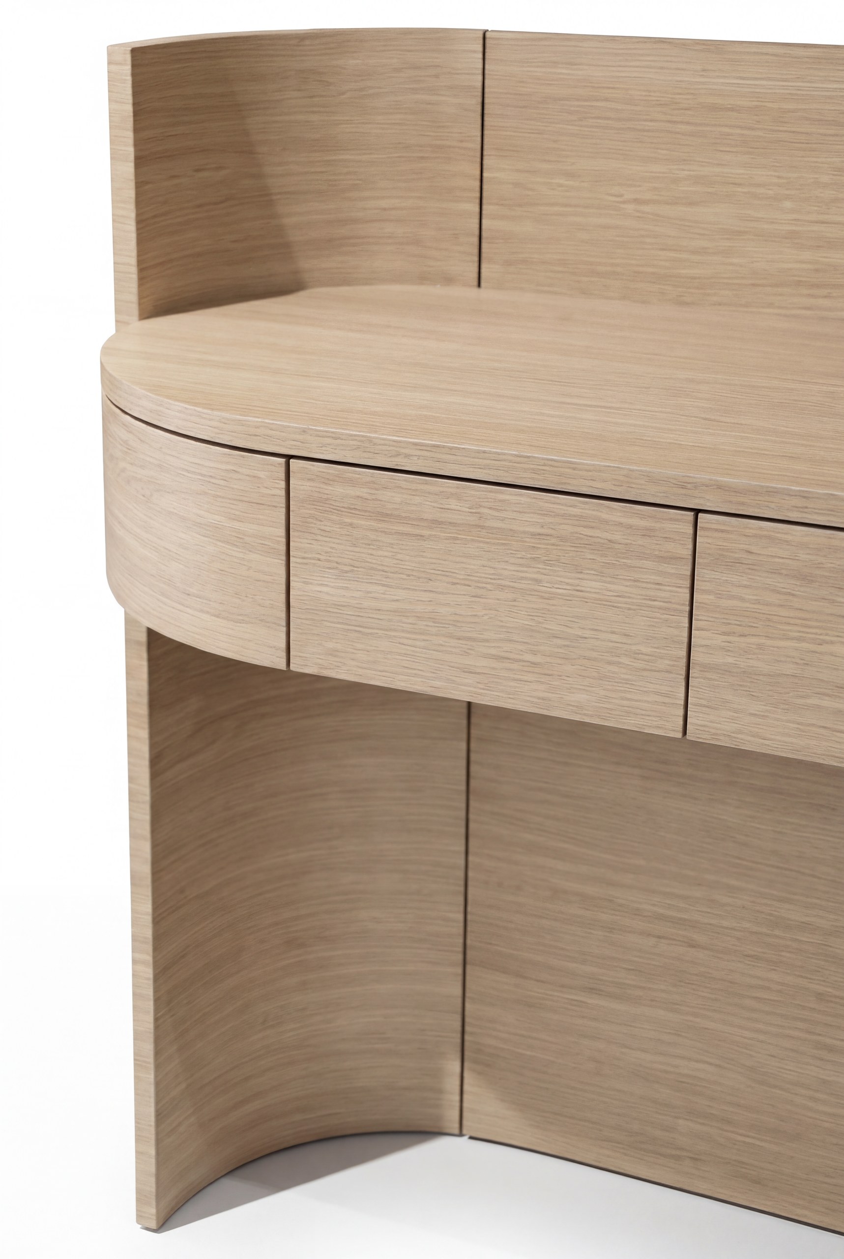 Marvelle Barista Oak Wooden Vanity Table - Image 2