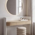 Marvelle Barista Oak and White Wooden Vanity Table