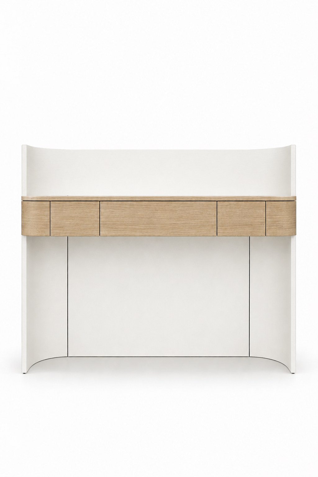 Marvelle Barista Oak and White Wooden Vanity Table - Image 3