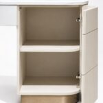 Valoria Melamine White Marble and Satin Vanity Table
