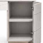 Valoria Melamine White Marble and Clay Grey Vanity Table