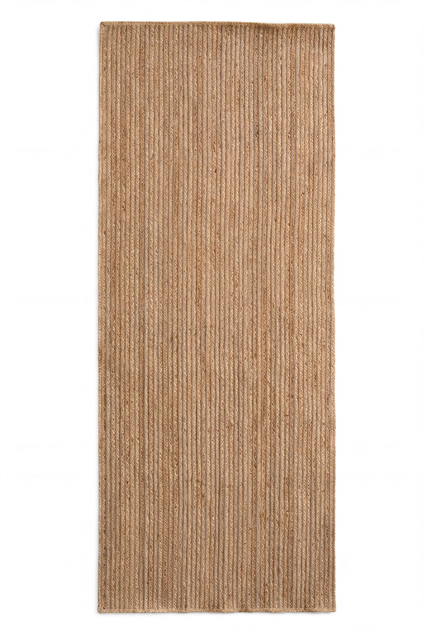 Lunvera Natural Jute Ribbed Braided Runner Rug