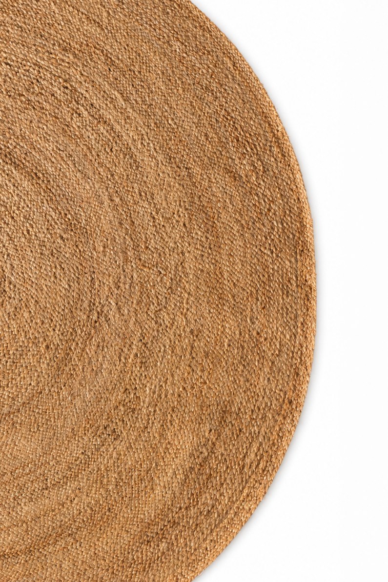 Rovella Honey Jute Round Braided Area Rug - Image 2