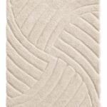 Yalora Rectangular Ivory Abstract Shaggy Area Rug