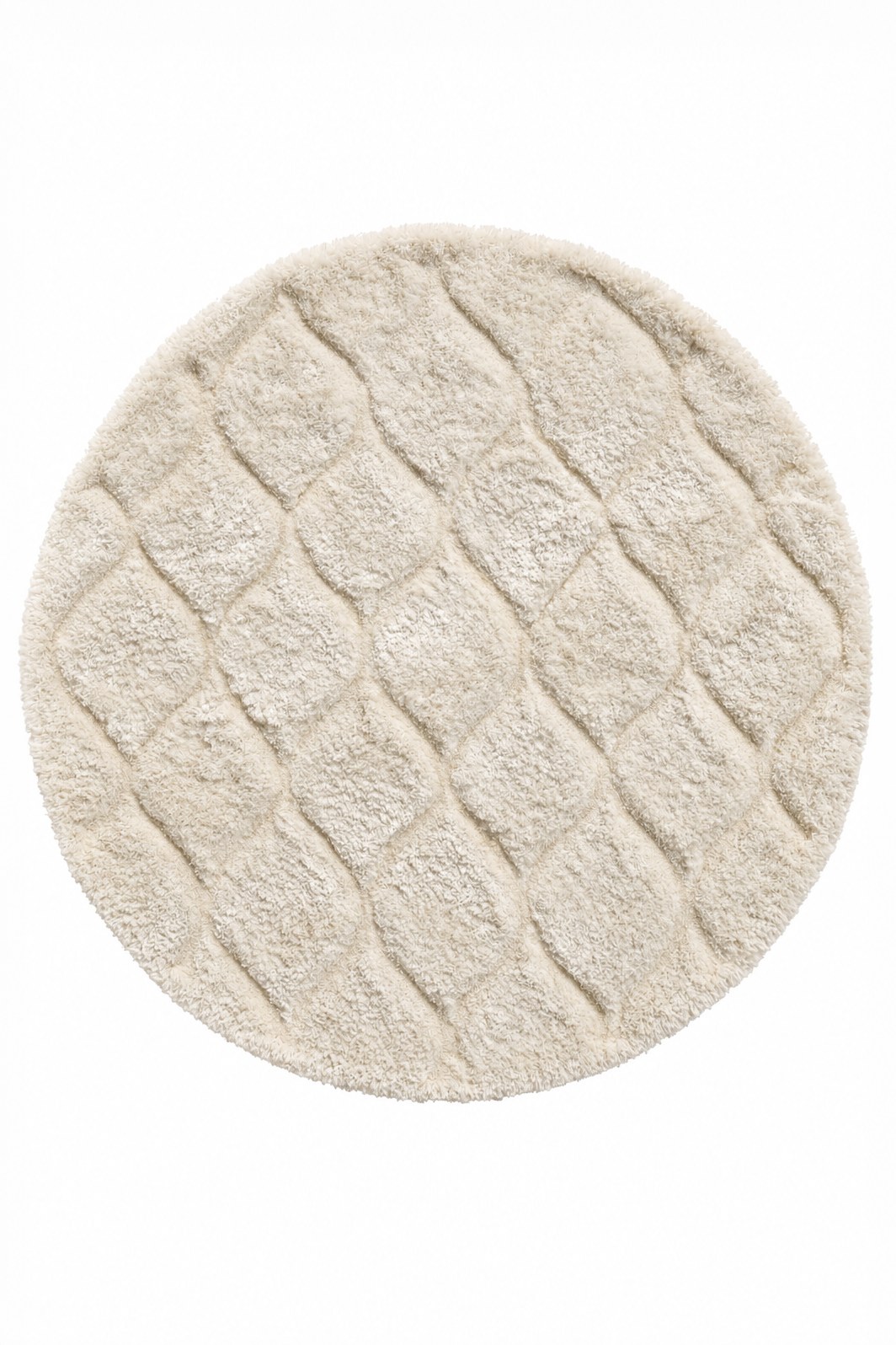 Lorvani Round Ivory Textured Shaggy Area Rug