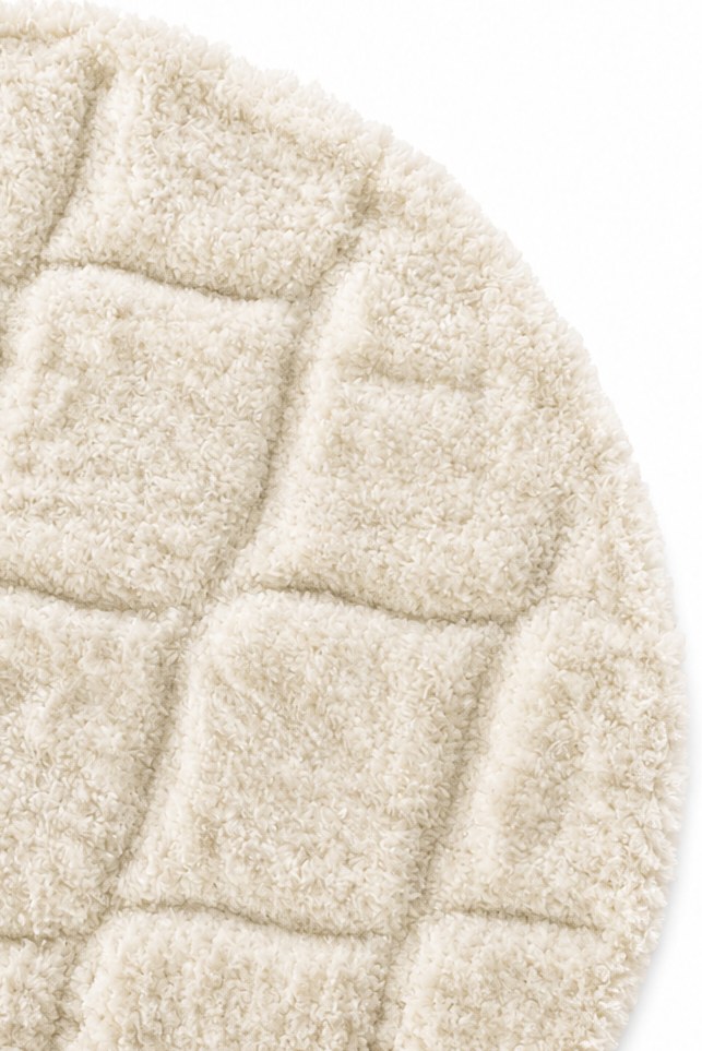 Lorvani Round Ivory Textured Shaggy Area Rug - Image 2