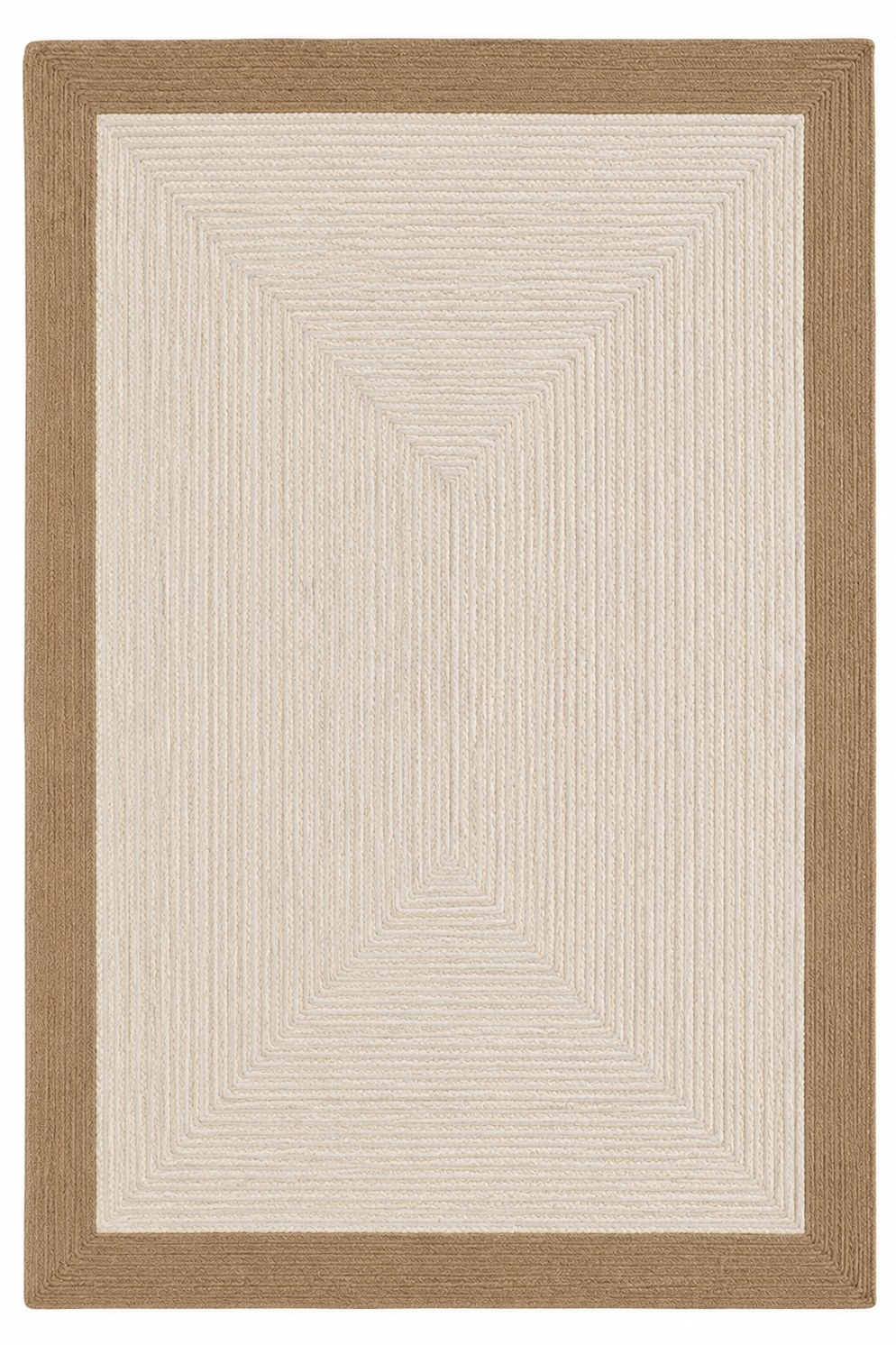Vellora Ivory Natural Jute Braided Rectangular Area Rug
