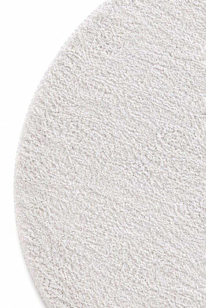 Paviro Round White Shaggy Area Rug - Image 2