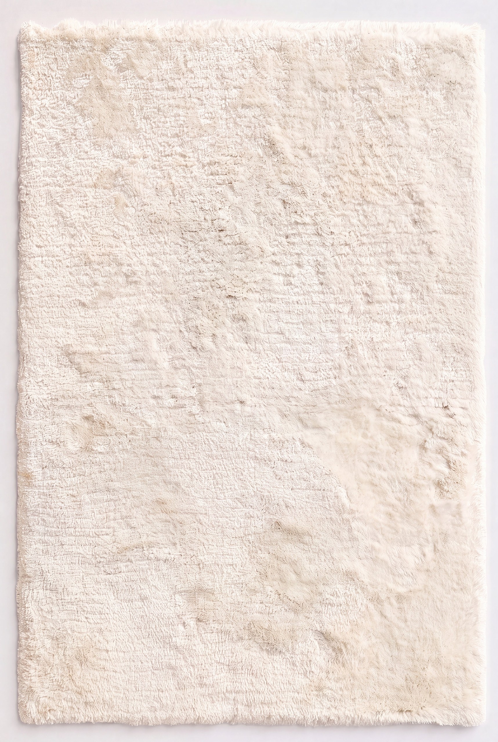Luvello Rectangular Ivory Shaggy Area Rug