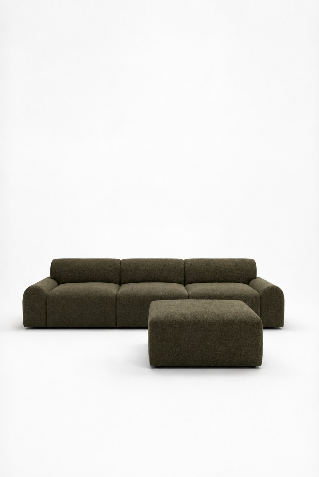 Kallia Olive Wood 3 Seater with Ottoman