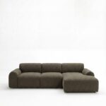 Kallia Olive Wood 3 Seater Chaise Sofa