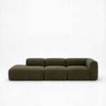 Kallia Olive Wood 3 Seater Modular Chaise Sofa