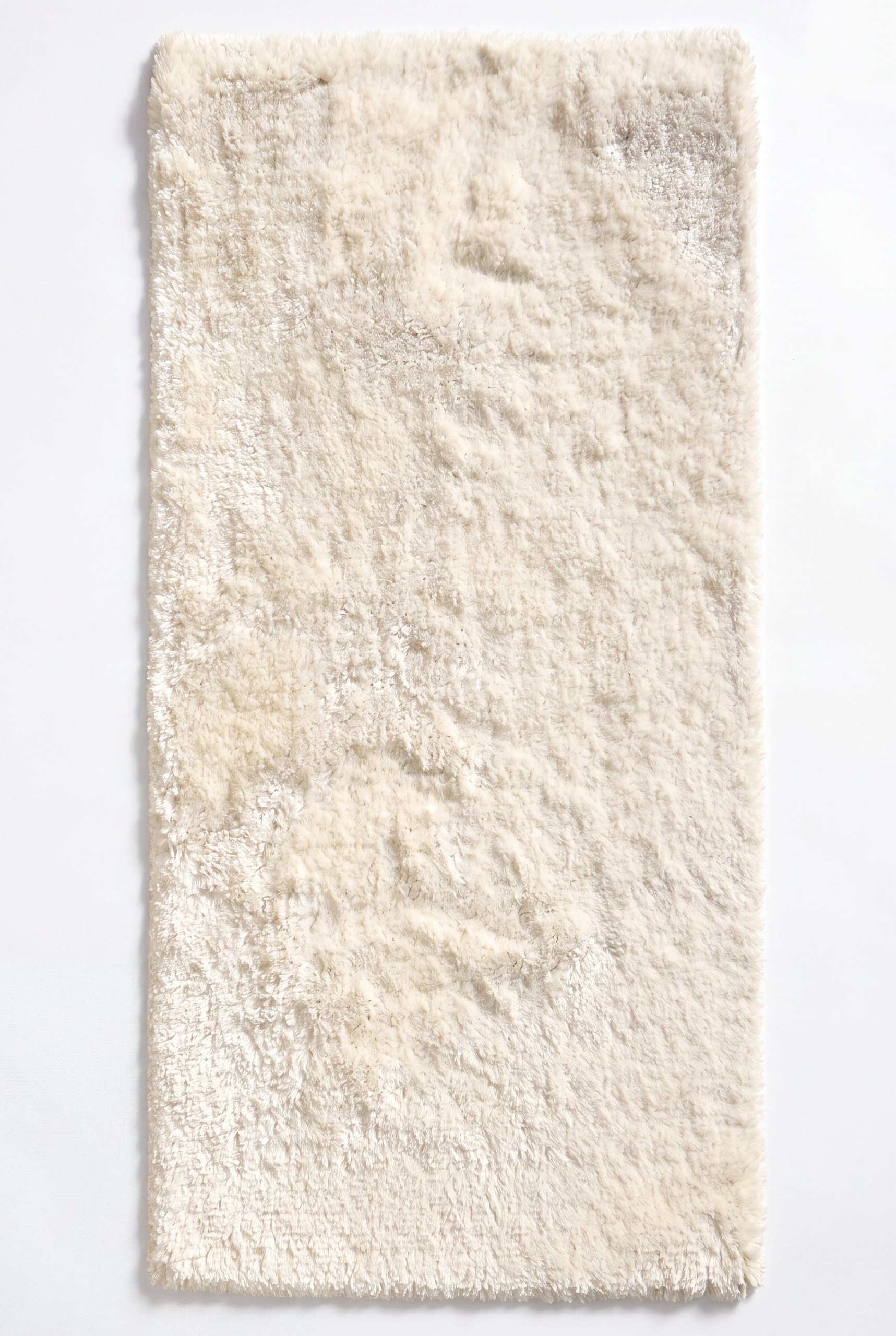 Cevra Rectangular Ivory Shaggy Runner Rug