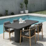 Alara Midnight Grey Microconcrete Outdoor Dining Table