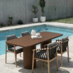 Alara Mocha Microconcrete Outdoor Dining Table