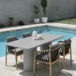 Alara Light Grey Microconcrete Outdoor Dining Table