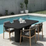 Alara Black Microconcrete Outdoor Dining Table