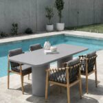 Alara Ash Grey Microconcrete Outdoor Dining Table