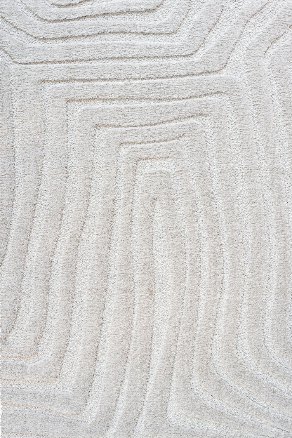 Ajna Geometric White Rug