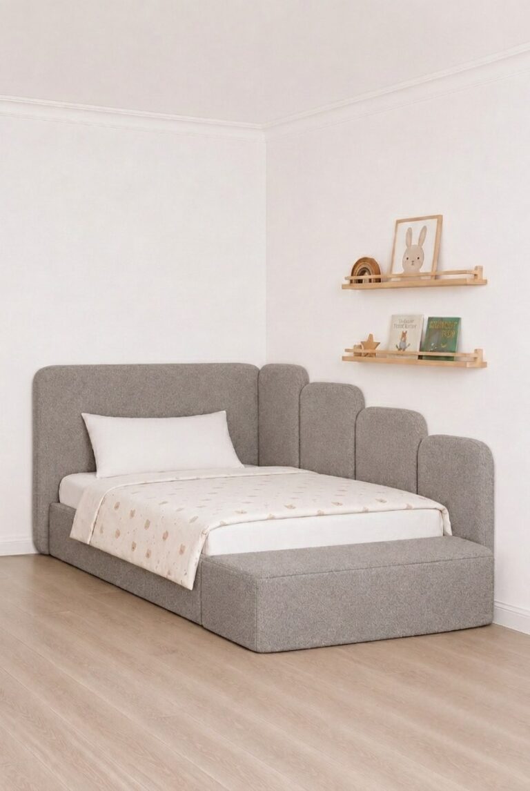Tavri Kids Greige Upholstered Bed
