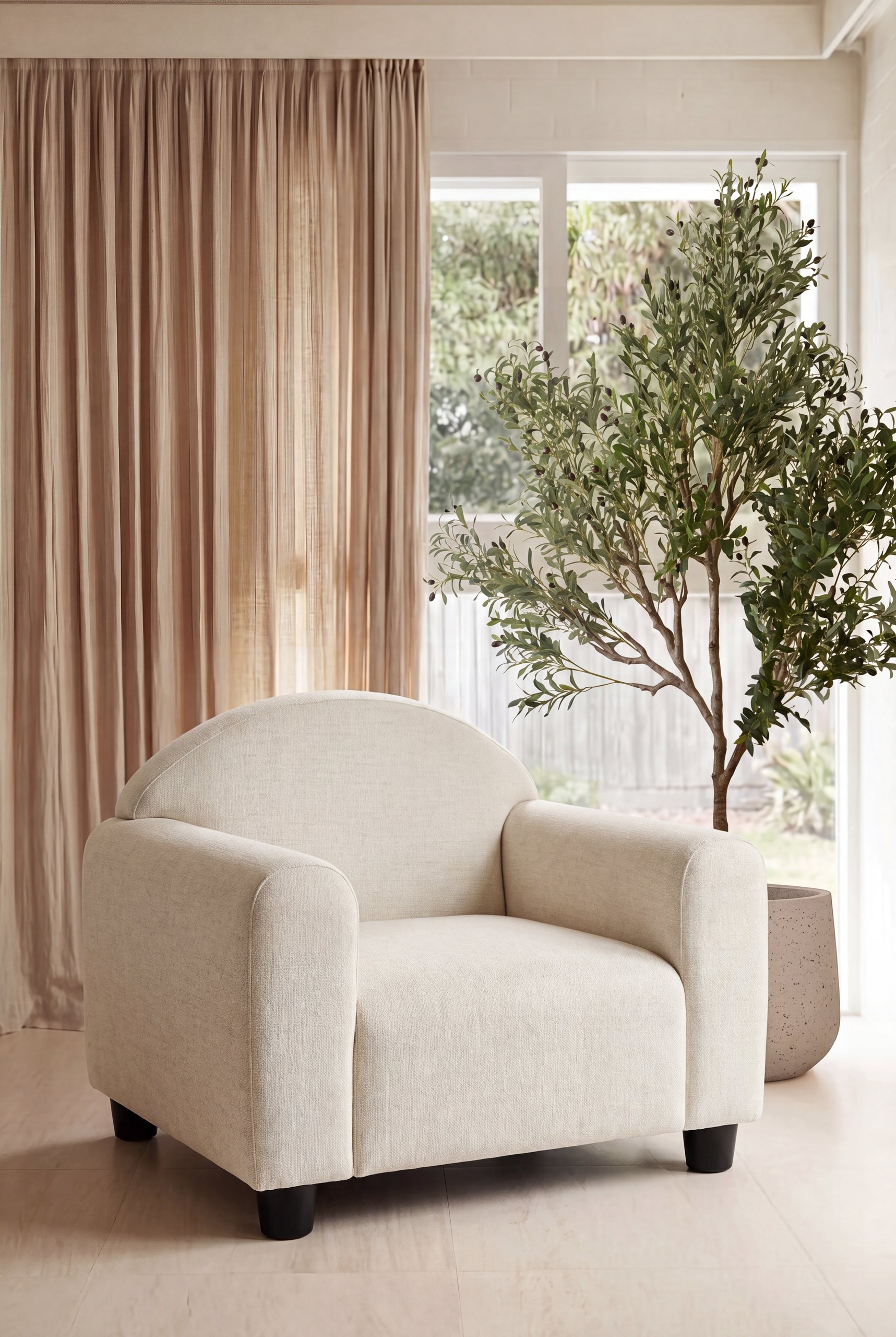 Orelio Off White Lounge Chair