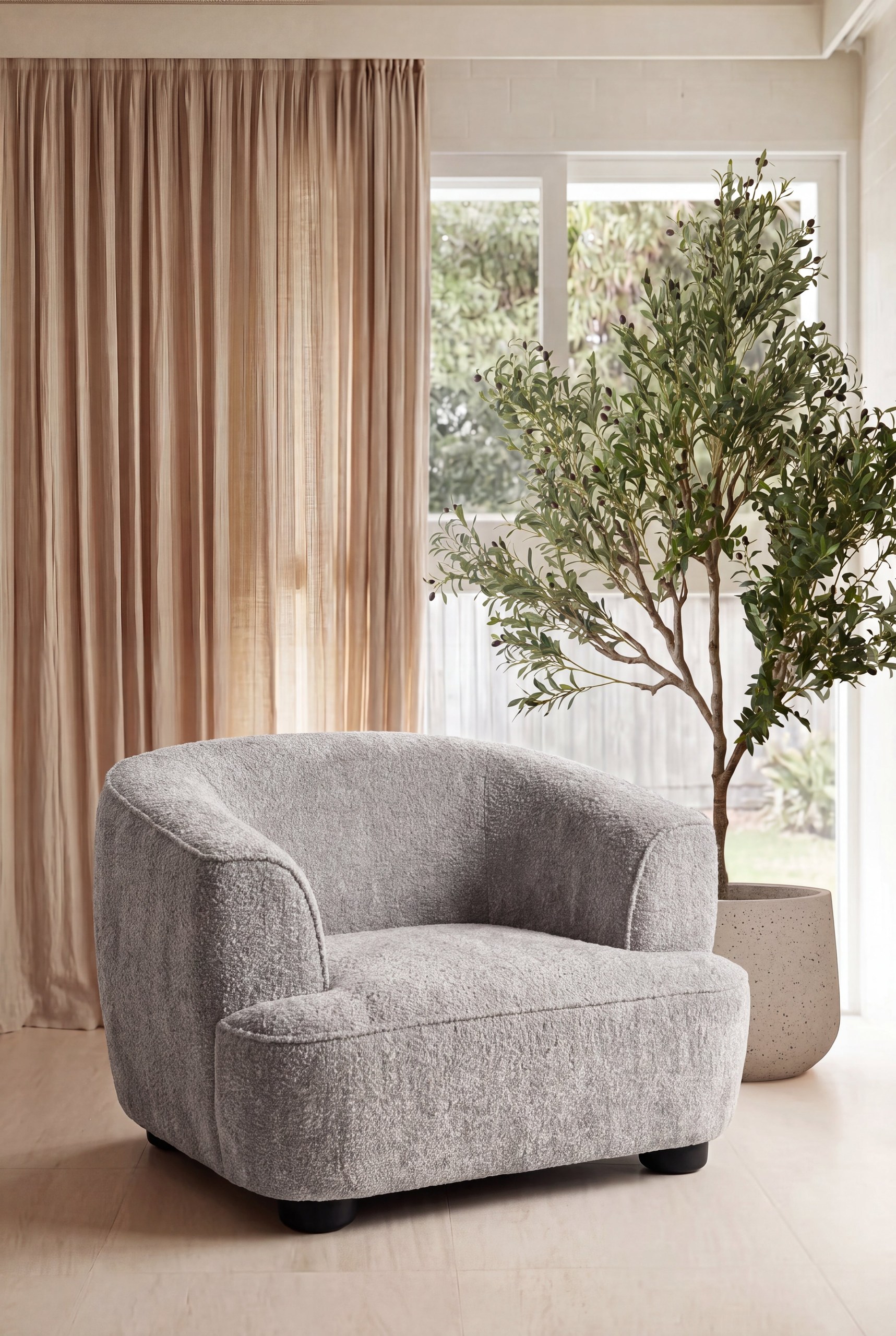 Vespro Grey Textured Sofa Chair