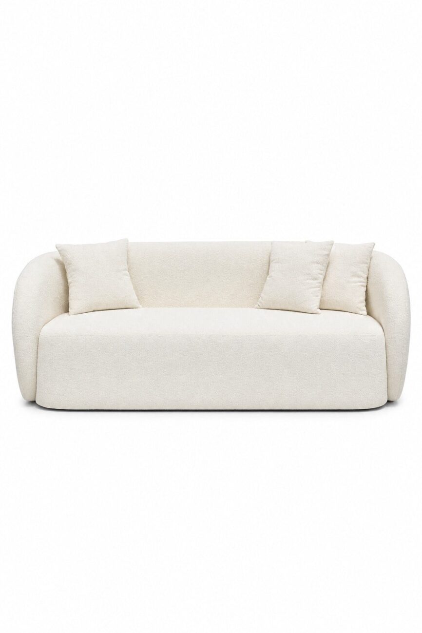 Amanti Off White Boucle 3 Seater Sofa (210CMx40CM)
