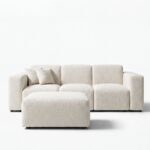 Aysun Off White Boucle Modular Sofa with Ottoman (252CMx82CM)