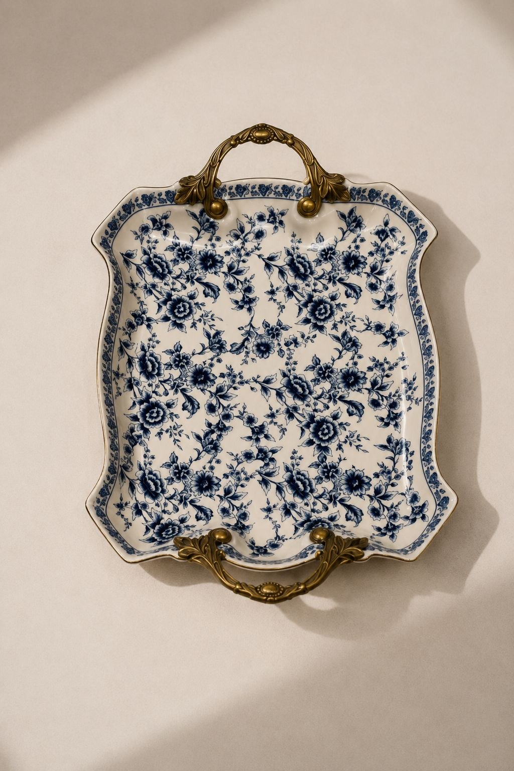 Elvyn Cream Floral Ceramic Tray - Image 3