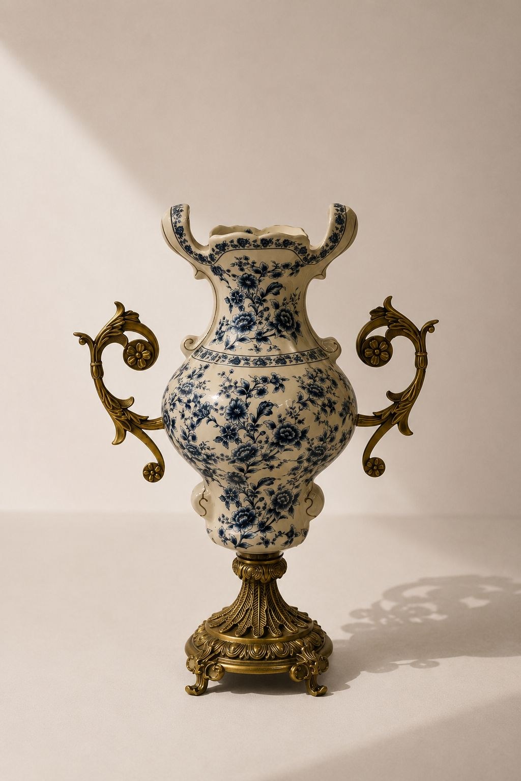 Palvia Cream Floral Ceramic Vase