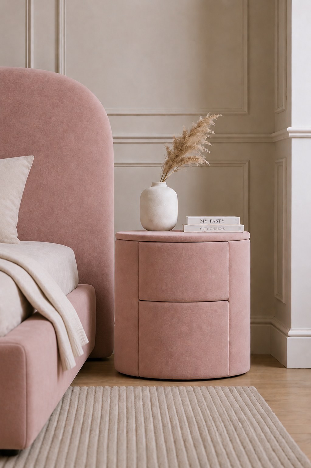 Kosta Pink Bedside Table