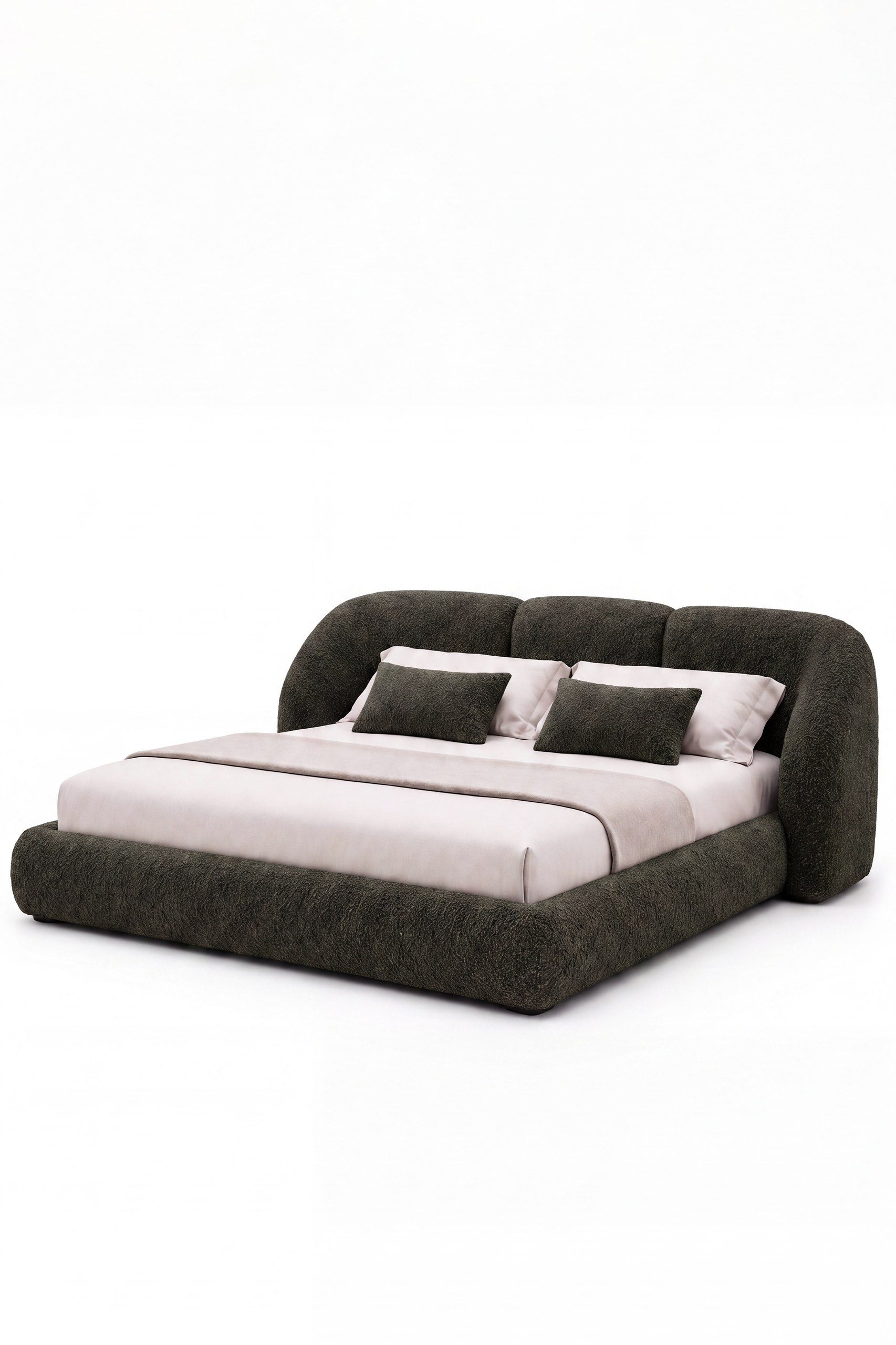 Celestra Olive Wood Upholstered Bed - Image 2