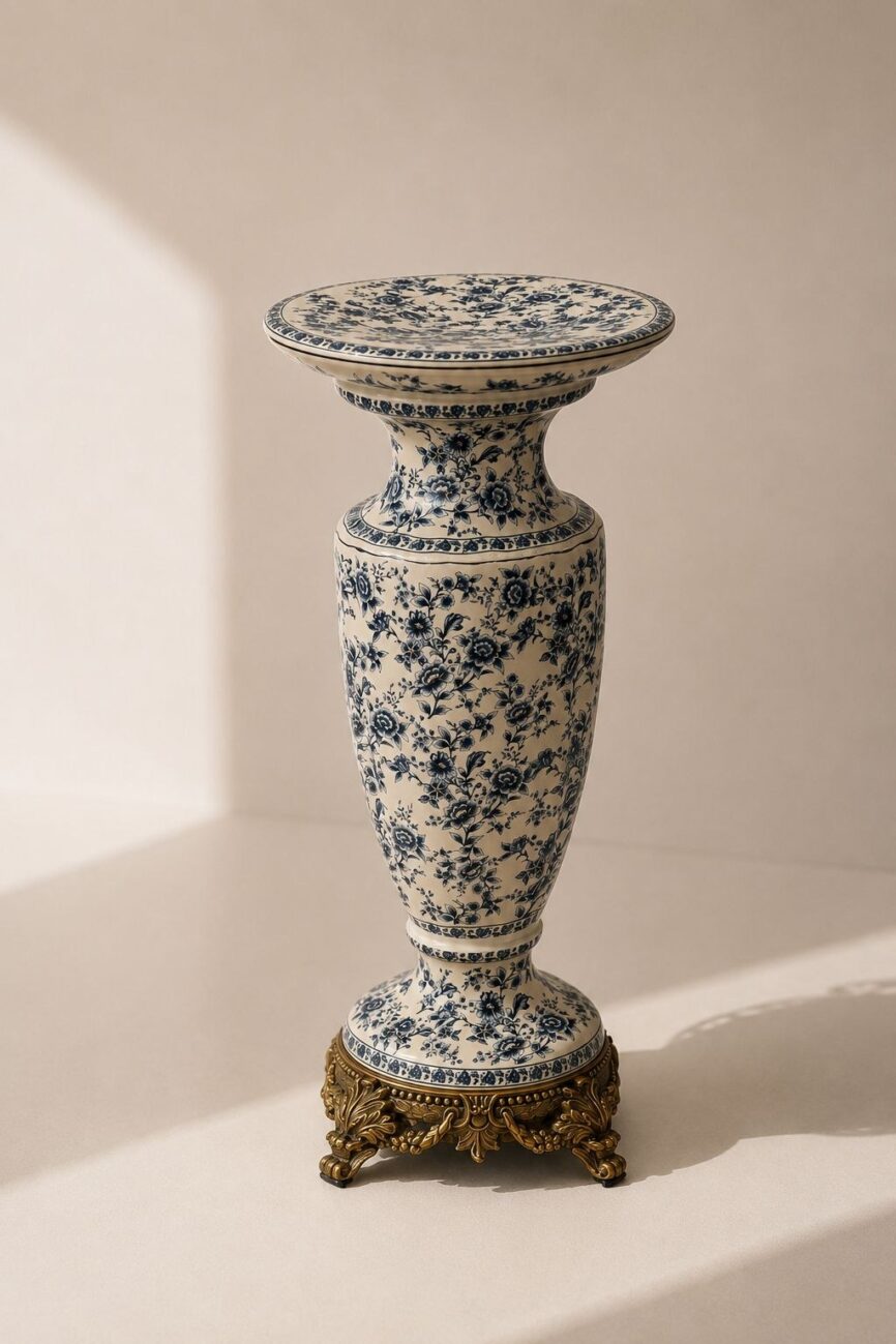 Zelvio Cream Floral Ceramic Vase