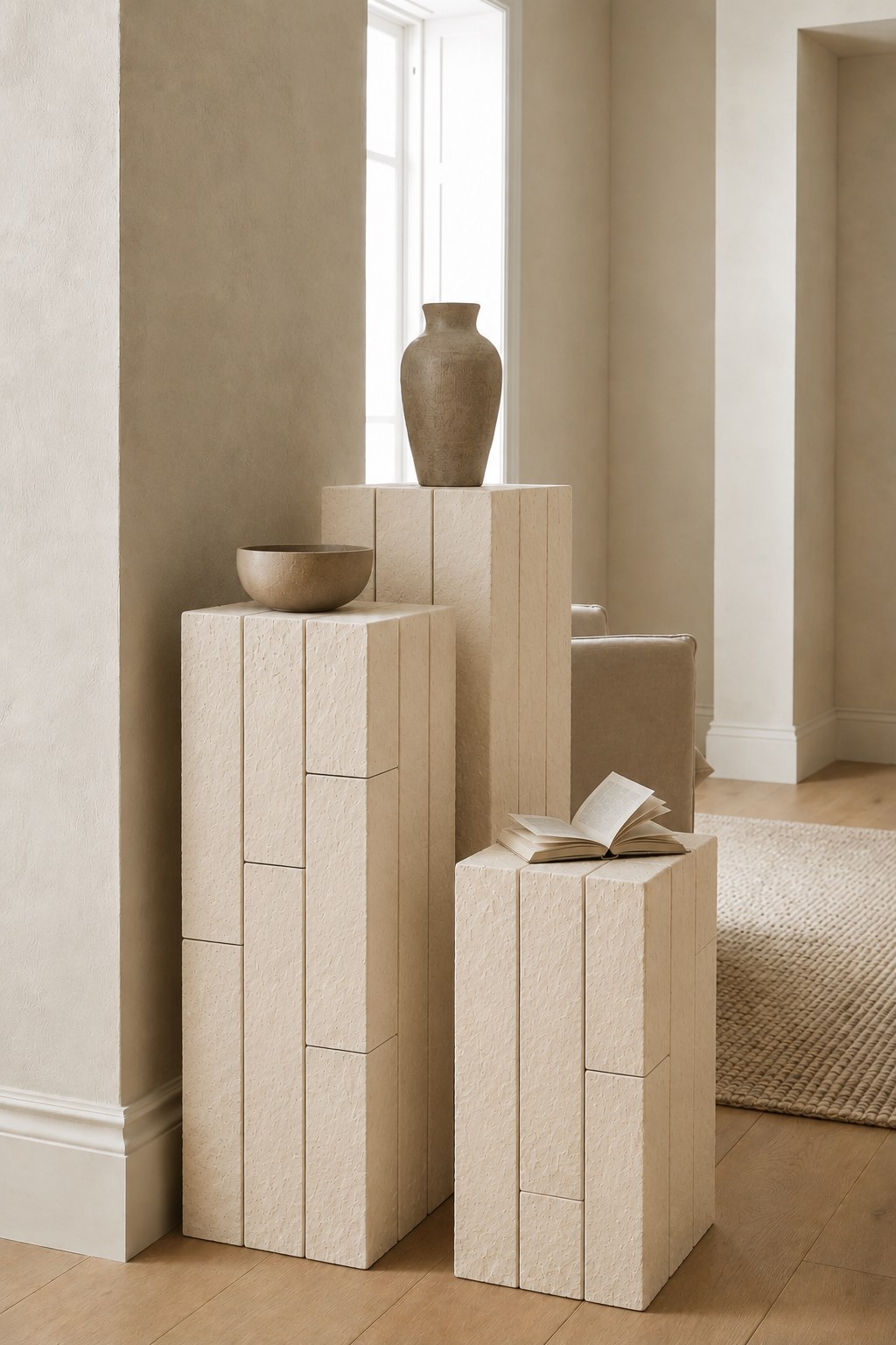 Ostrel Light Beige Limestone Plinth