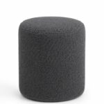 Mira Charcoal Round Pouf
