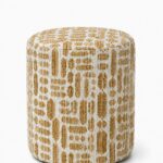 Mira Mustard Patterned Round Pouf