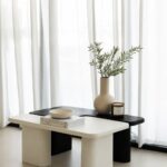 Eldrin Black and White Microconcrete Coffee Table