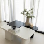 Eldrin Black and White Microconcrete Coffee Table