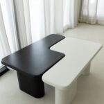 Eldrin Black and White Microconcrete Coffee Table