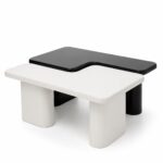 Eldrin Black and White Microconcrete Coffee Table