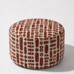 Mira Terracotta Patterned Round Pouf (60CMx33CM)